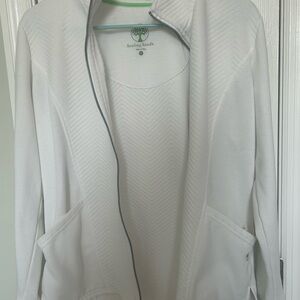 Women’s size small white Helping Hands jacket, in used/ good condition.